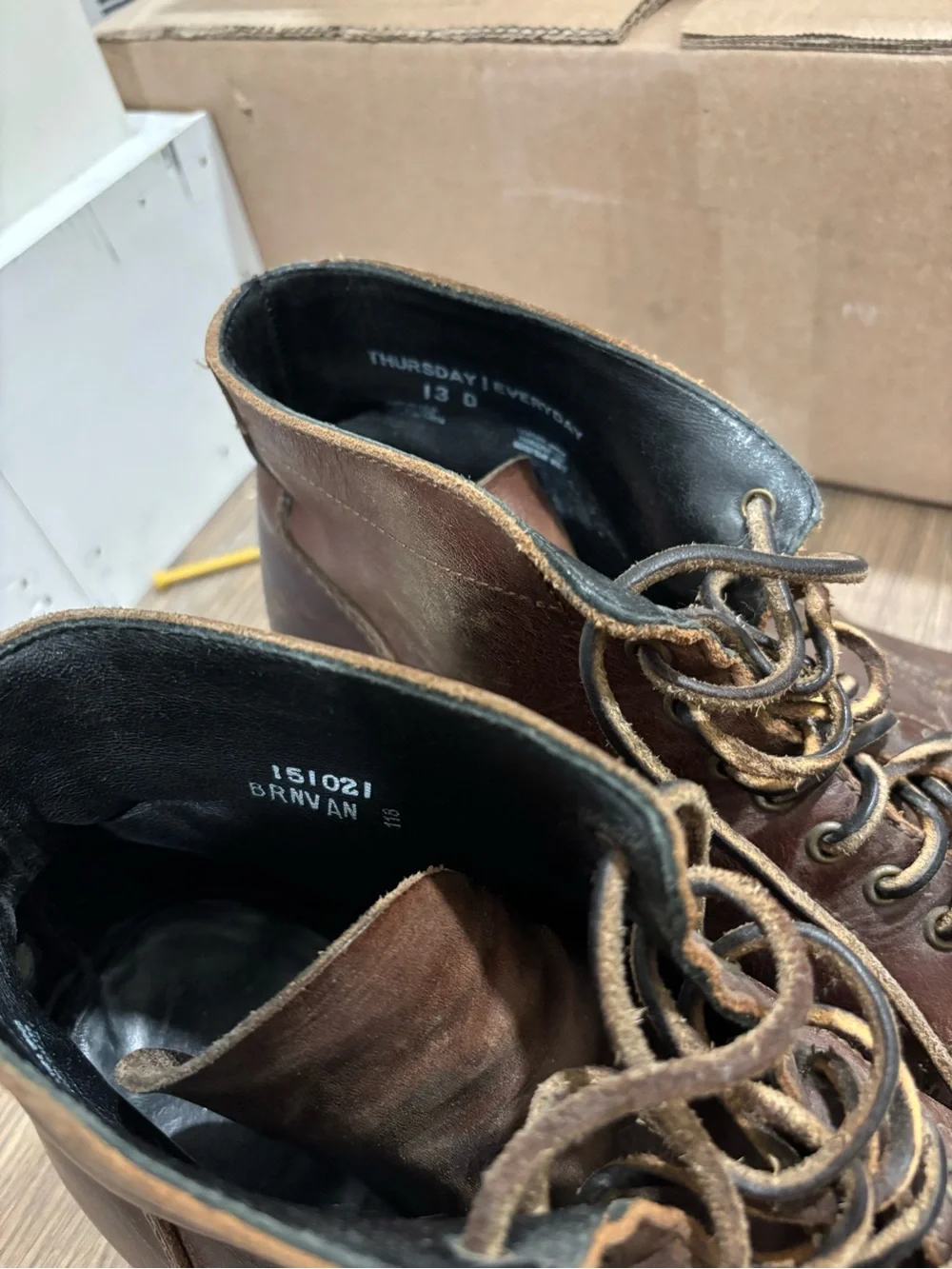 Thursday Boot Company Men's Brown Leather Lace-Up Boots